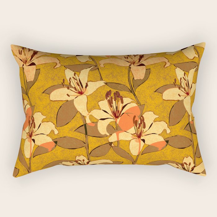 Tiger Lily (ORANGE-RED) Rectangular Pillow Gallery Image 2