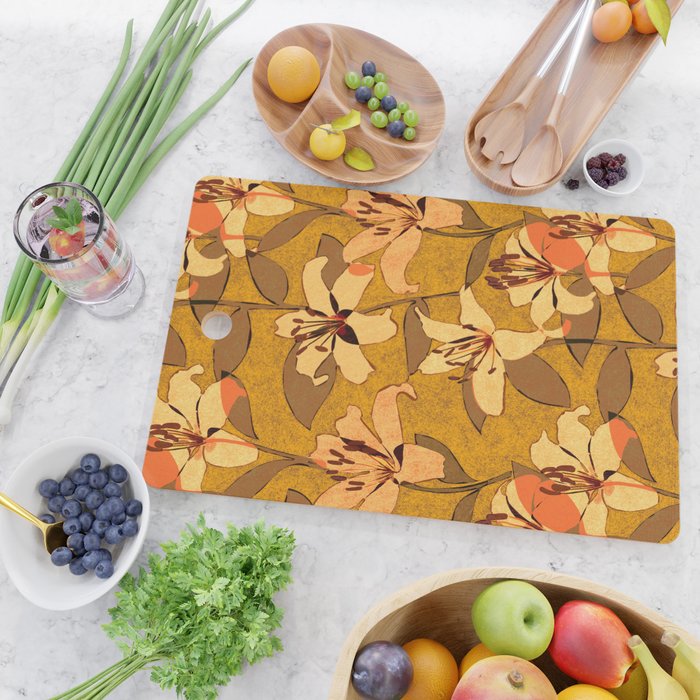 Tiger Lily (ORANGE-RED) Cutting Board Gallery Image 2