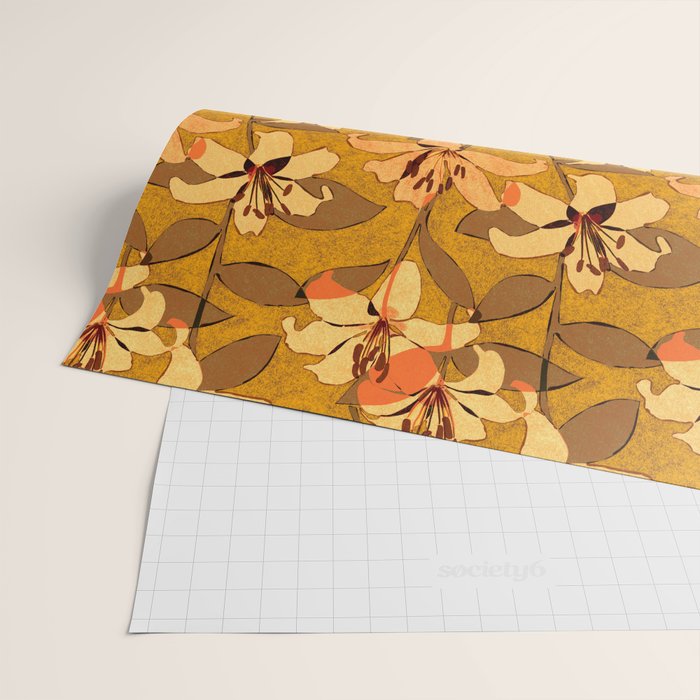Tiger Lily (ORANGE-RED) Wrapping Paper Gallery Image 2