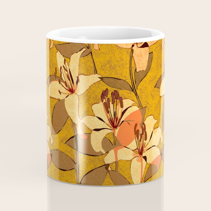 Tiger Lily (ORANGE-RED) Coffee Mug Gallery Image 4