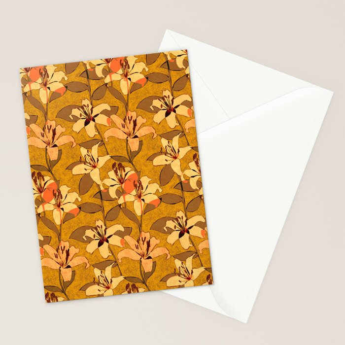 Tiger Lily (ORANGE-RED) Stationery Card Gallery Image 2