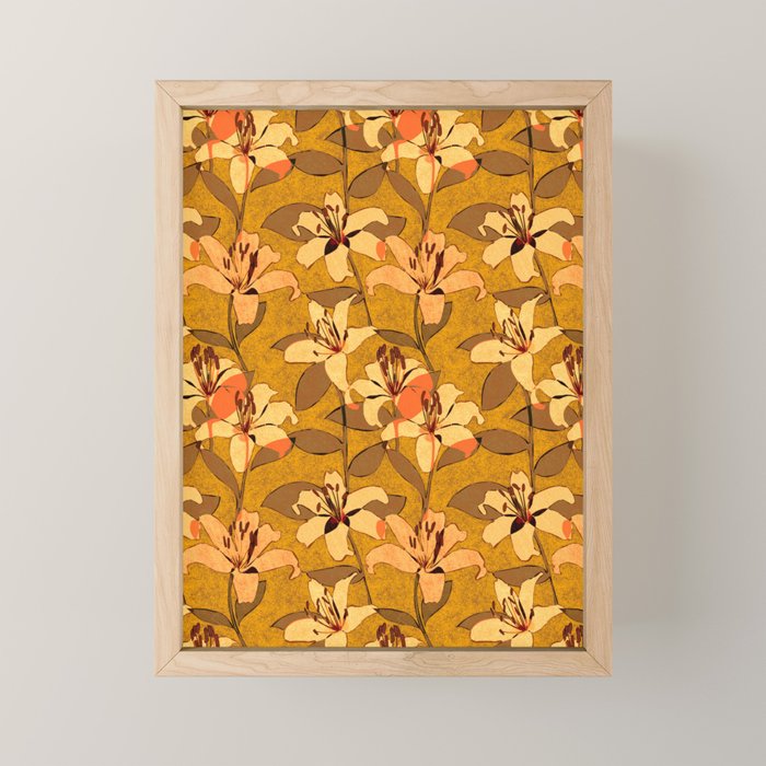 Tiger Lily (ORANGE-RED) Mini Art Print Gallery Image 1