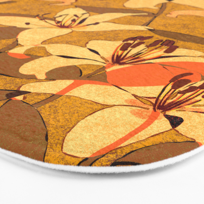 Tiger Lily (ORANGE-RED) Bath Mat Gallery Image 3