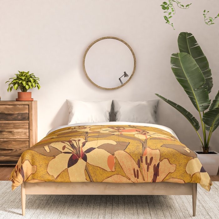Tiger Lily (ORANGE-RED) Comforter Gallery Image 3