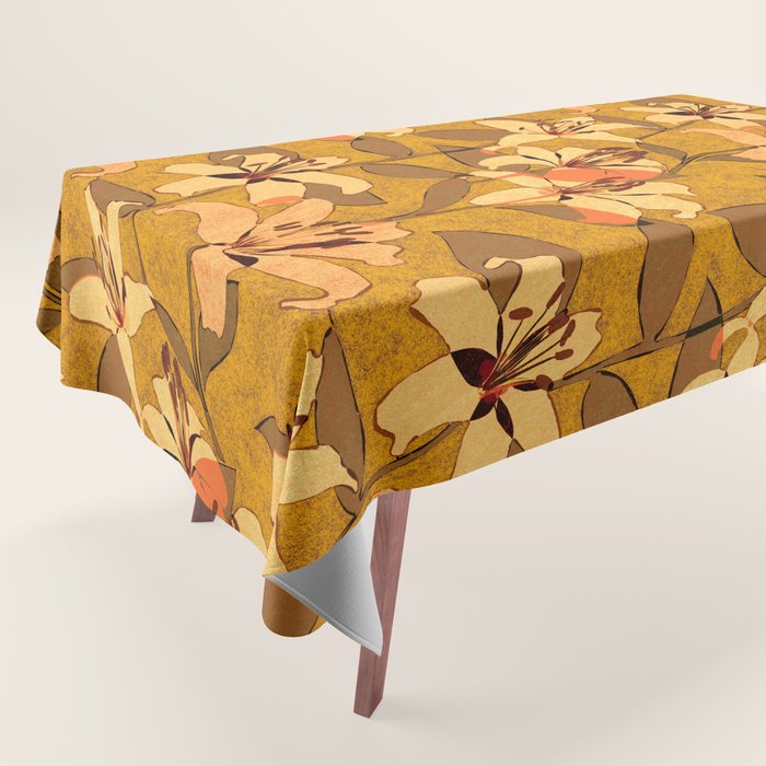 Tiger Lily (ORANGE-RED) Tablecloth Gallery Image 1