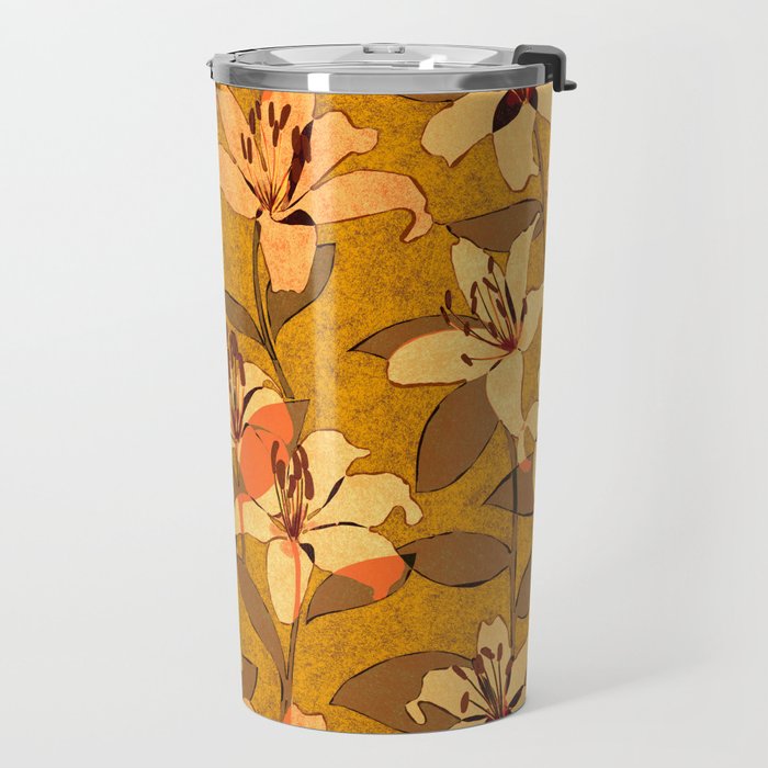 Tiger Lily (ORANGE-RED) Travel Mug Gallery Image 2