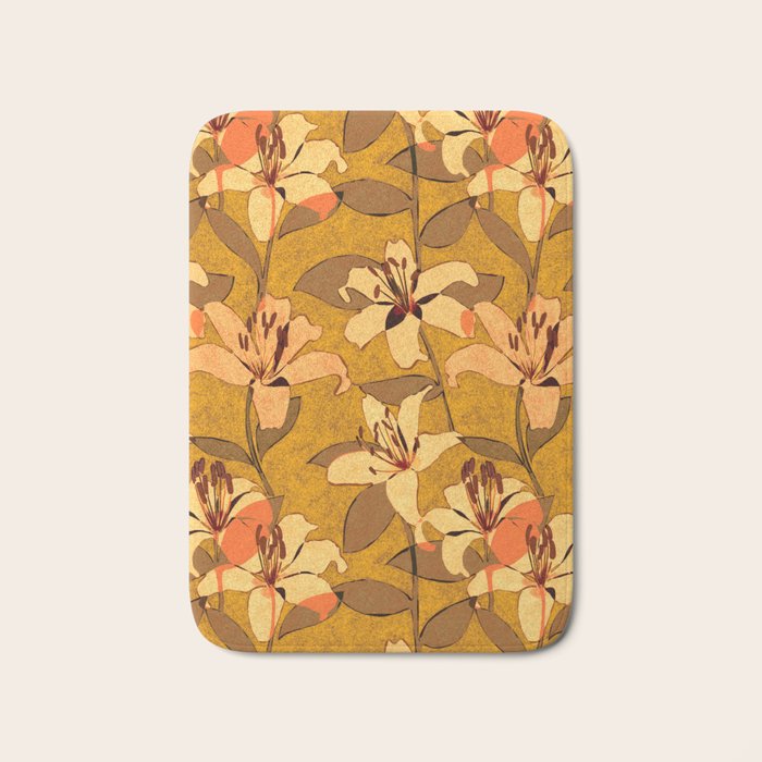 Tiger Lily (ORANGE-RED) Bath Mat Gallery Image 1