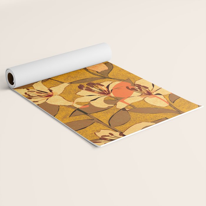 Tiger Lily (ORANGE-RED) Yoga Mat Gallery Image 2