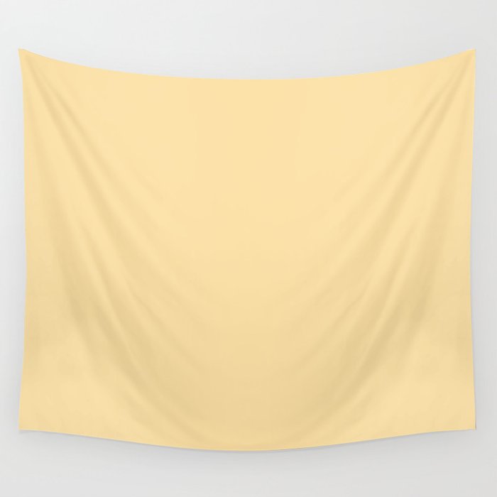 Buttercream Yellow Pastel Solid Wall Tapestry Gallery Image 4