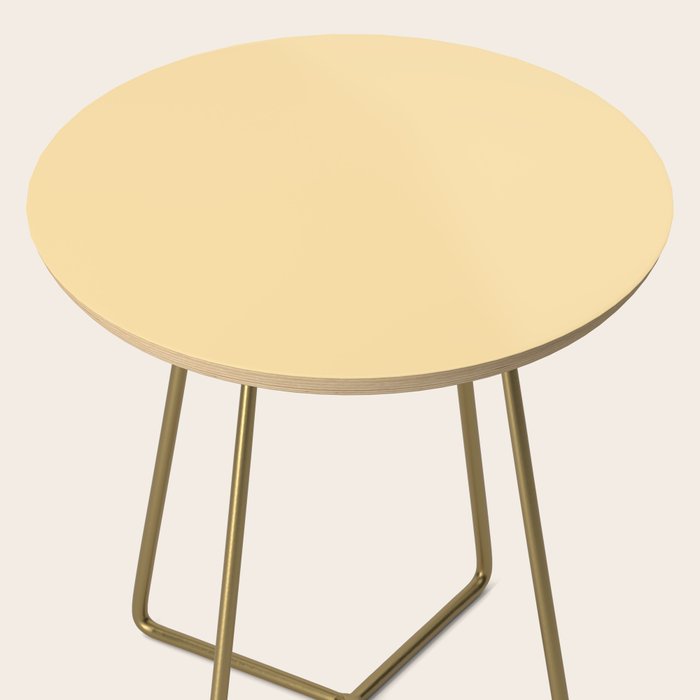 Buttercream Yellow Pastel Solid Side Table Gallery Image 2