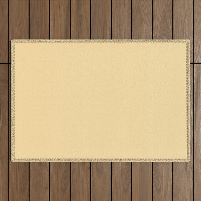 Buttercream Yellow Pastel Solid Outdoor Rug Gallery Image 1