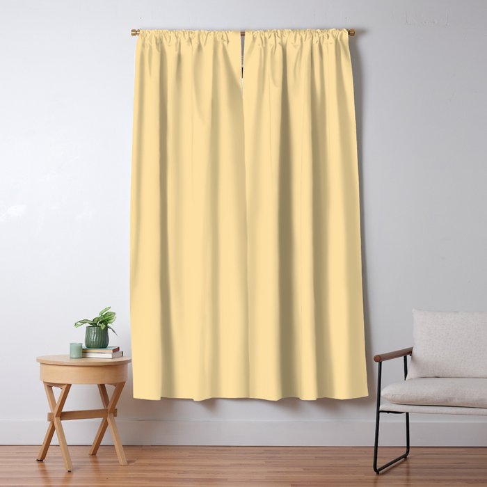 Buttercream Yellow Pastel Solid Window Curtain Gallery Image 5
