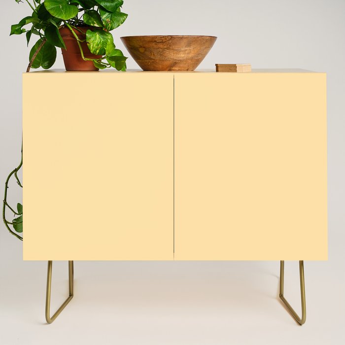 Buttercream Yellow Pastel Solid Credenza Gallery Image 1