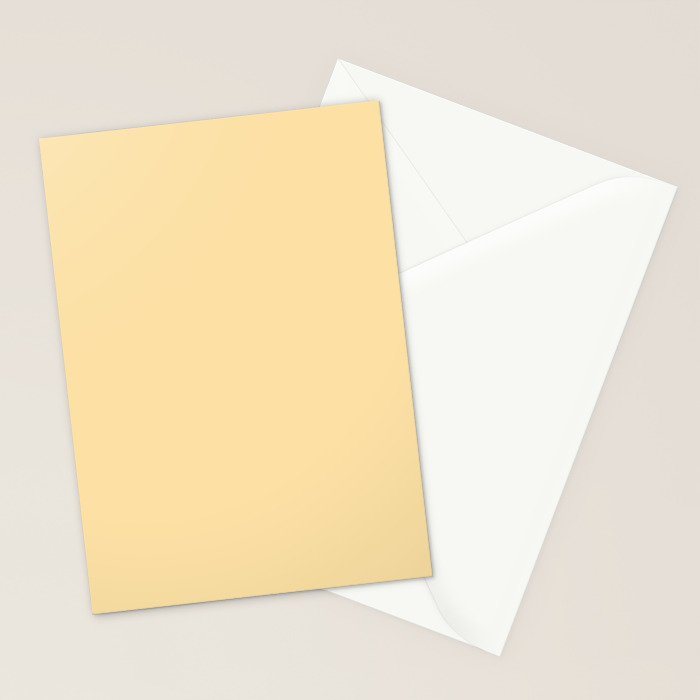 Buttercream Yellow Pastel Solid Stationery Card Gallery Image 2