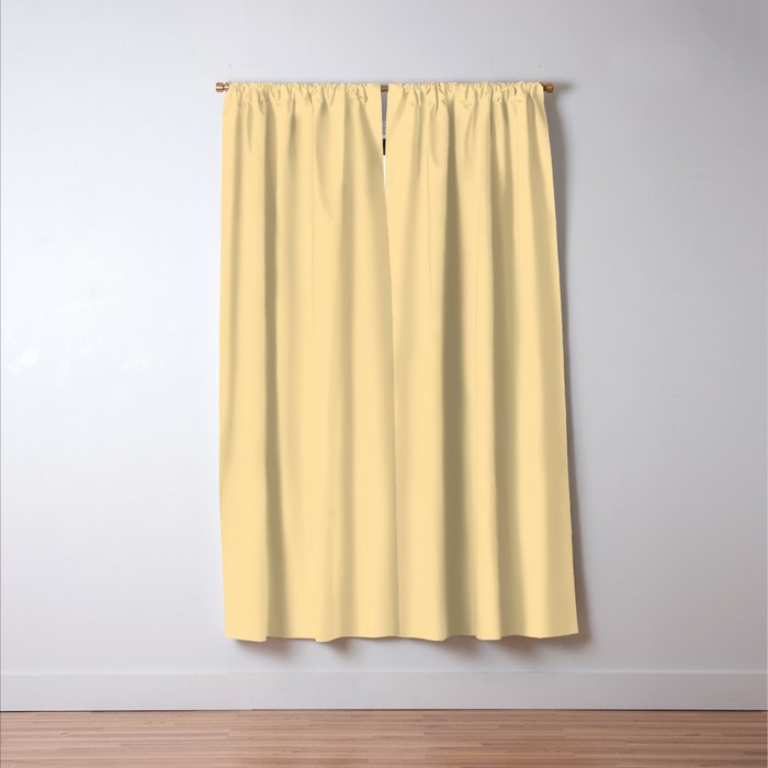 Buttercream Yellow Pastel Solid Window Curtain Gallery Image 3