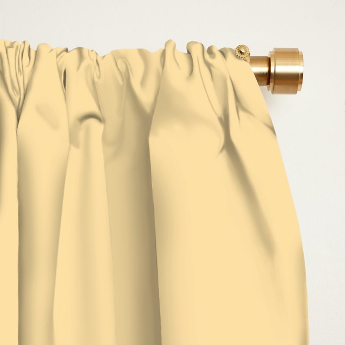 Buttercream Yellow Pastel Solid Window Curtain Gallery Image 2