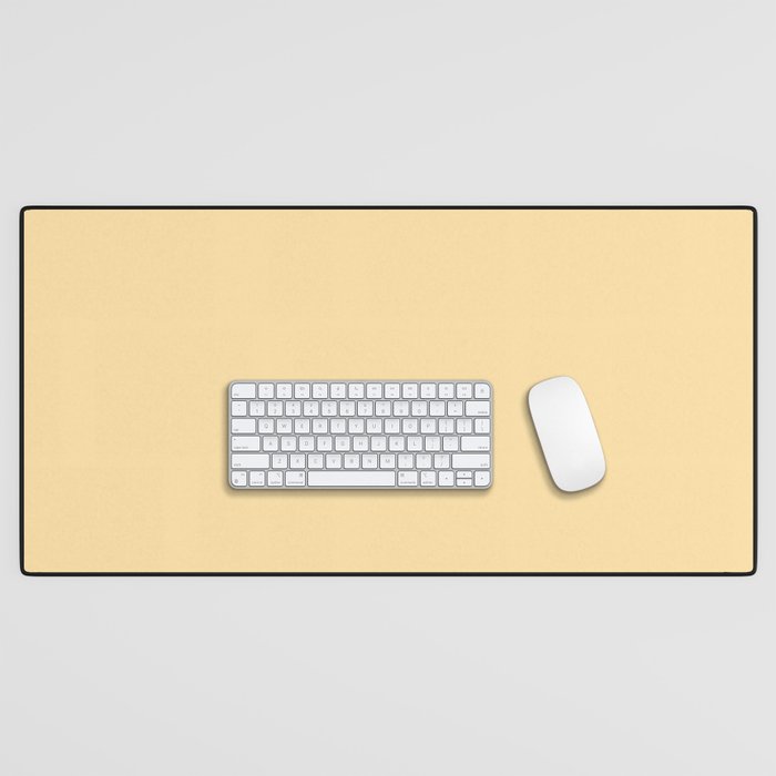 Buttercream Yellow Pastel Solid Desk Mat Gallery Image 1