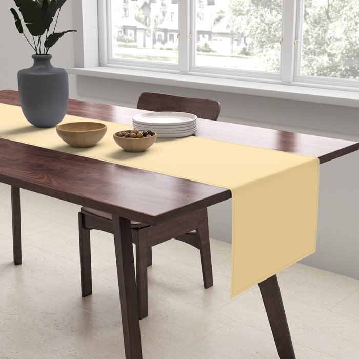 Buttercream Yellow Pastel Solid Table Runner Gallery Image 2