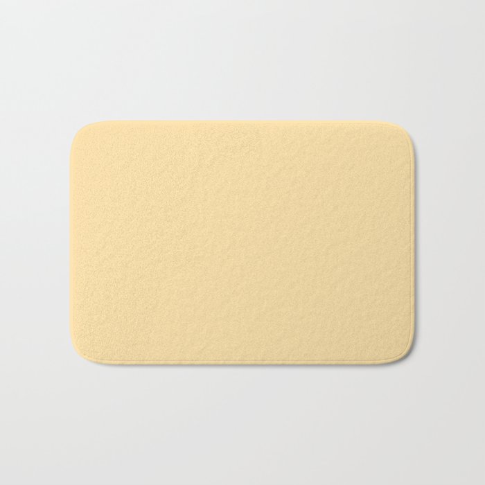 Buttercream Yellow Pastel Solid Bath Mat Gallery Image 1