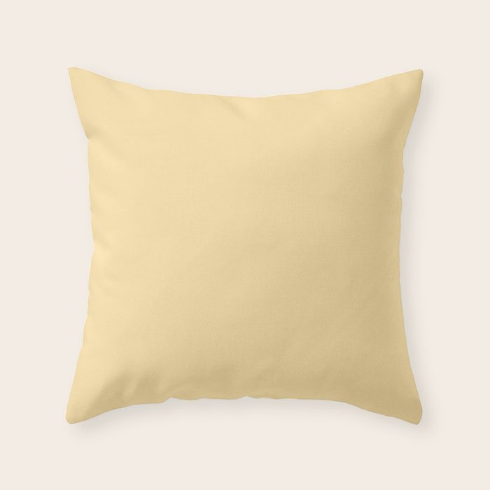 Buttercream Yellow Pastel Solid Throw Pillow Gallery Image 6
