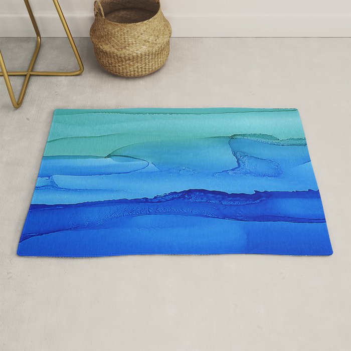 Alcohol Ink Seascape Rug Gallery Image 1