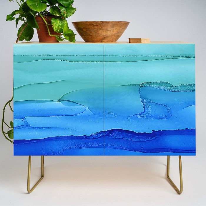 Alcohol Ink Seascape Credenza Gallery Image 1