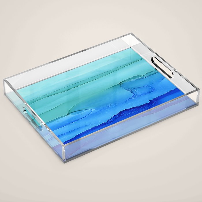 Alcohol Ink Seascape Acrylic Tray Gallery Image 1