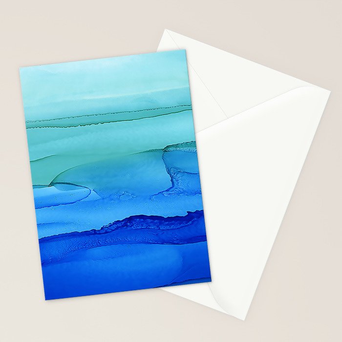 Alcohol Ink Seascape Stationery Card Gallery Image 2