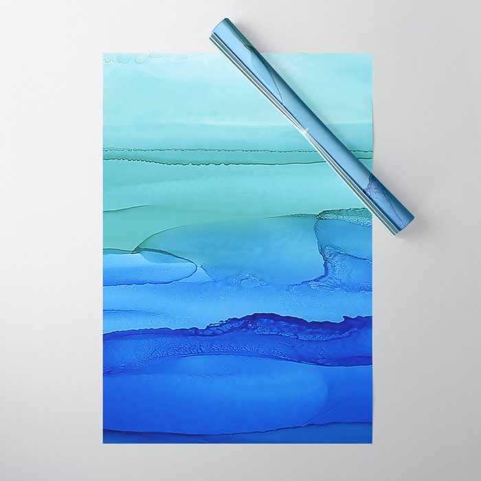 Alcohol Ink Seascape Wrapping Paper Gallery Image 1