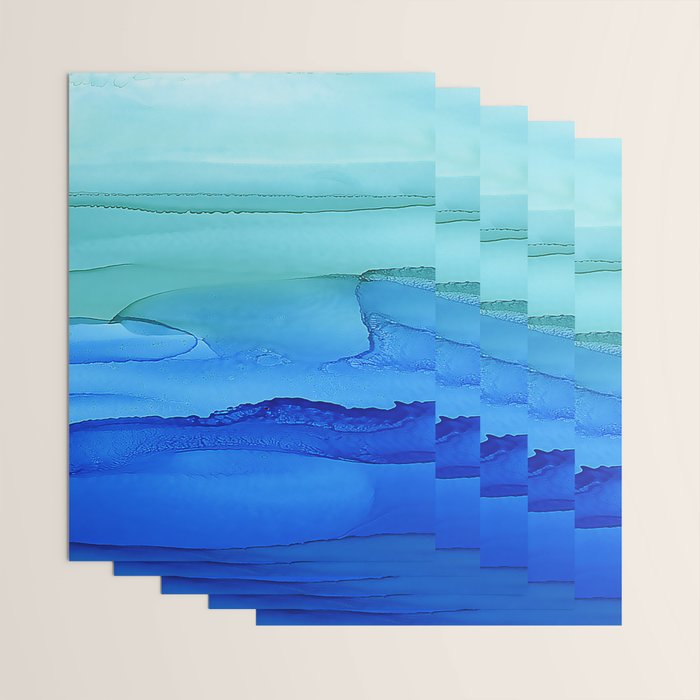 Alcohol Ink Seascape Wrapping Paper Gallery Image 3