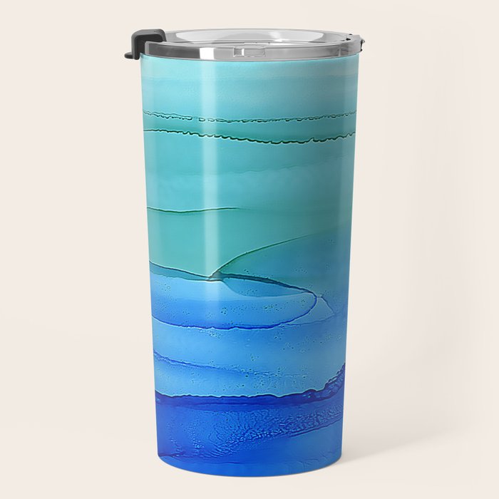 Alcohol Ink Seascape Travel Mug Gallery Image 3