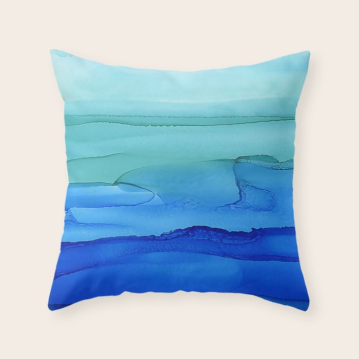 Alcohol Ink Seascape Throw Pillow Gallery Image 6