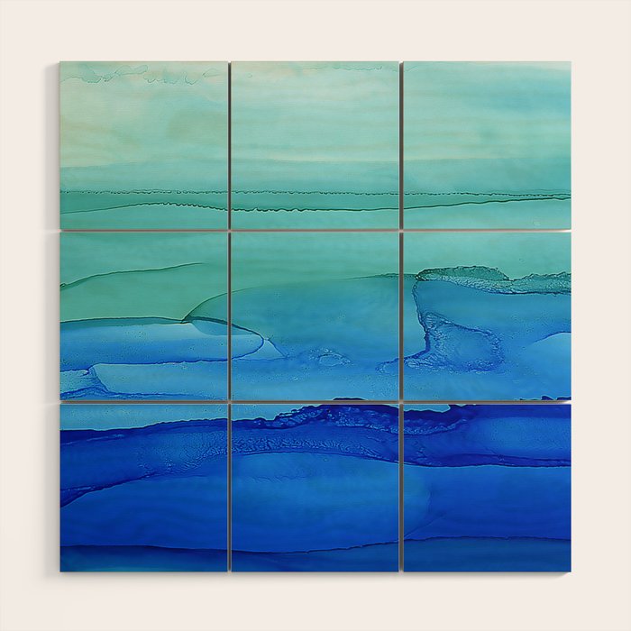 Alcohol Ink Seascape Wood Wall Art Gallery Image 1