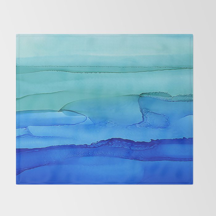Alcohol Ink Seascape Throw Blanket Gallery Image 2