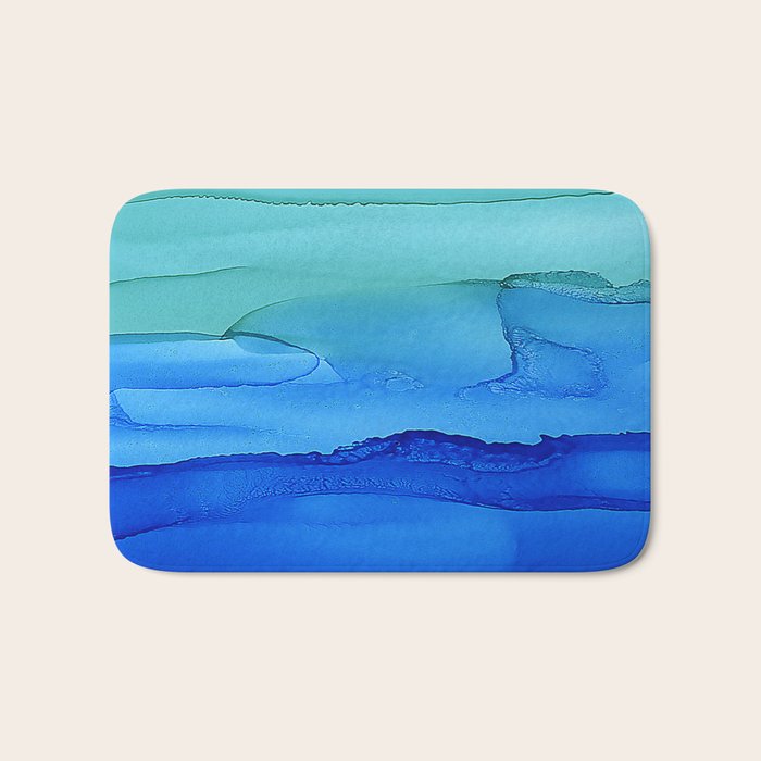 Alcohol Ink Seascape Bath Mat Gallery Image 1
