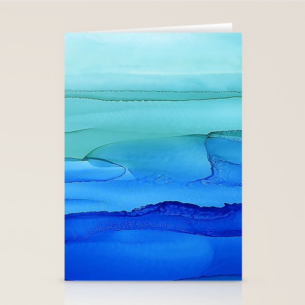 Alcohol Ink Seascape Stationery Card Gallery Image 2