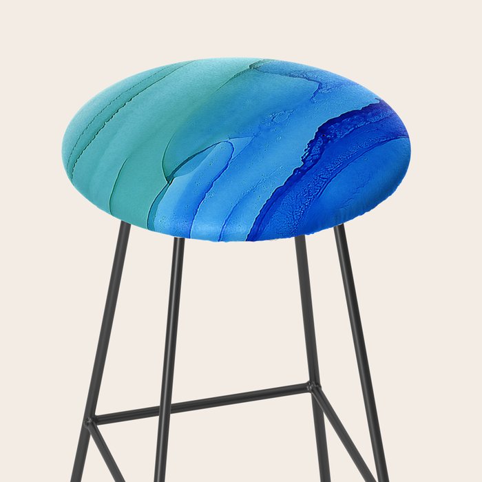 Alcohol Ink Seascape Stool Gallery Image 2