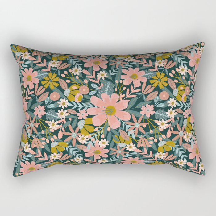 Night Blooms Rectangular Pillow Gallery Image 1