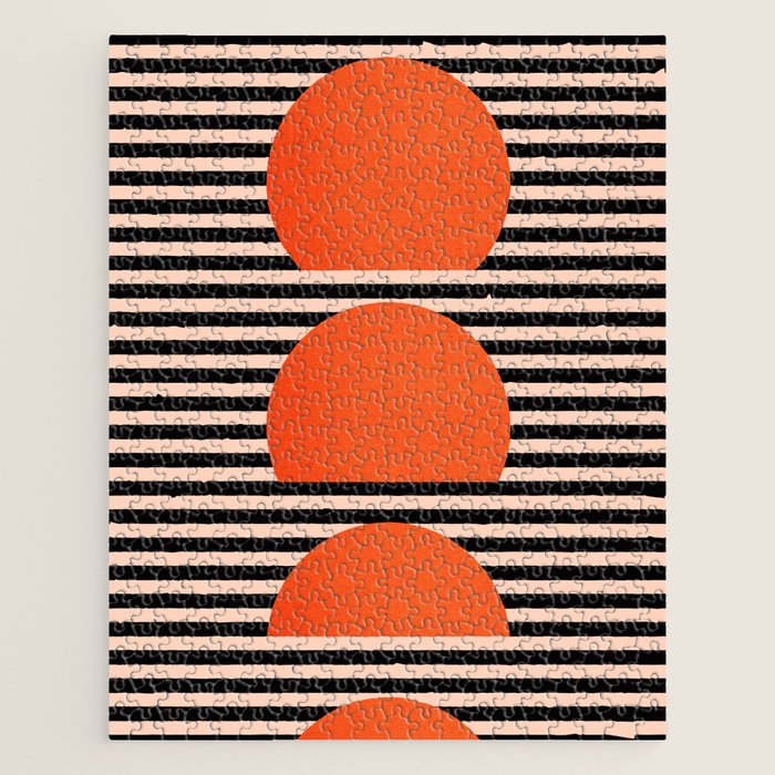 Abstraction_SUNSET_LINE_ART_Minimalism_001 Jigsaw Puzzle Gallery Image 1