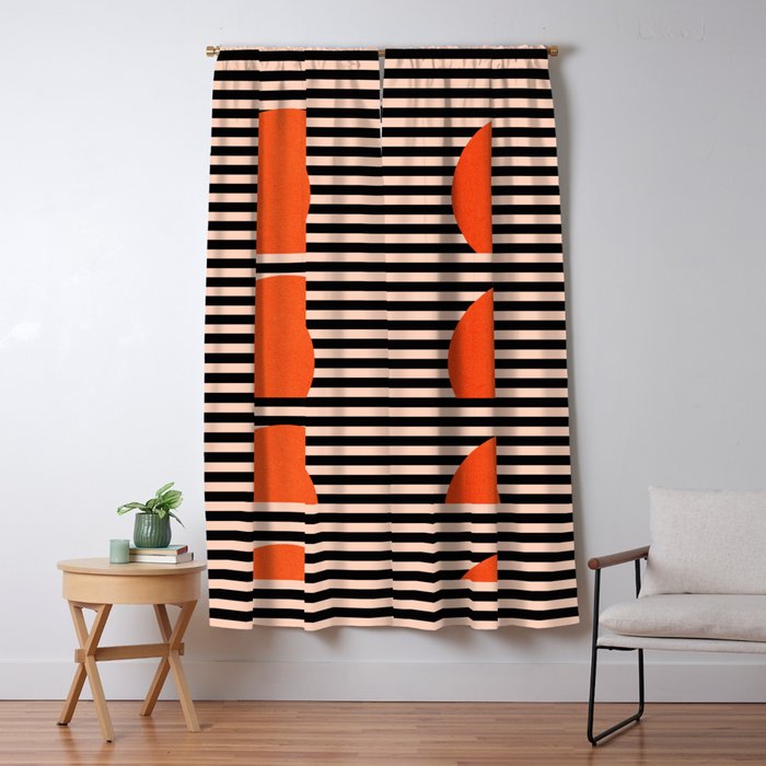 Abstraction_SUNSET_LINE_ART_Minimalism_001 Window Curtain Gallery Image 5