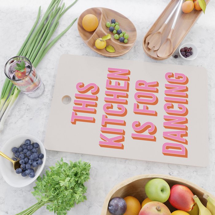 This Kitchen Is For Dancing (Pink & Orange) Cutting Board Gallery Image 2