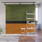 Olive Night Color Field Mid Century Modern Minimalist Wall Mural Gallery Image 1