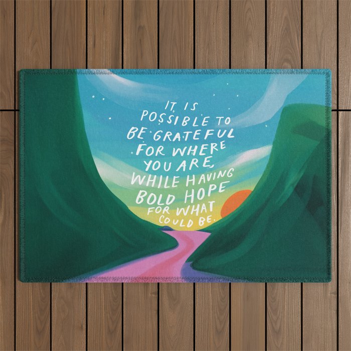 Gratitude and Hope at the Same Time Outdoor Rug Gallery Image 1
