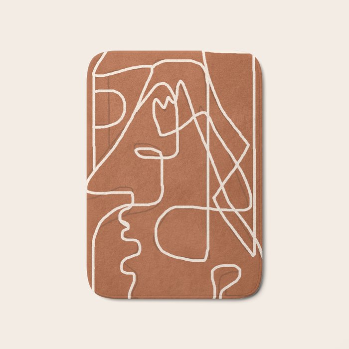 Abstract Face Sketch 4 Bath Mat Gallery Image 1