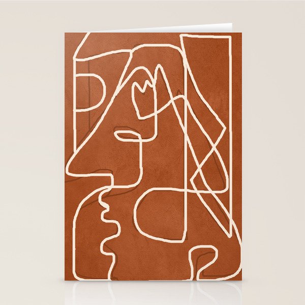 Abstract Face Sketch 4 Stationery Card Gallery Image 2