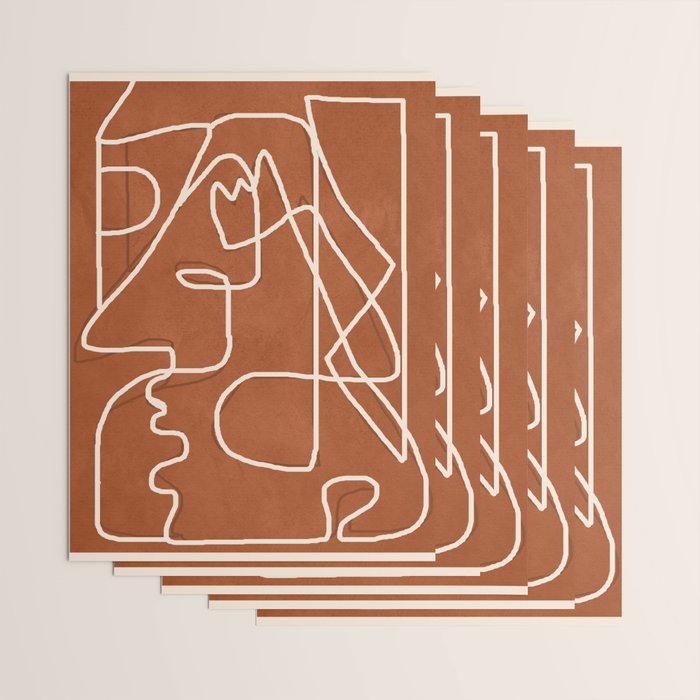 Abstract Face Sketch 4 Wrapping Paper Gallery Image 3