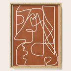 Abstract Face Sketch 4 Serving Tray Gallery Image 1