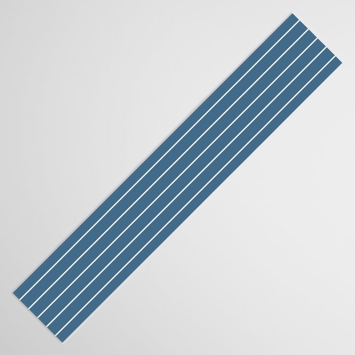 Minimal Arch XXXIV Nautical Blue Modern Geometric Lines Table Runner Gallery Image 3