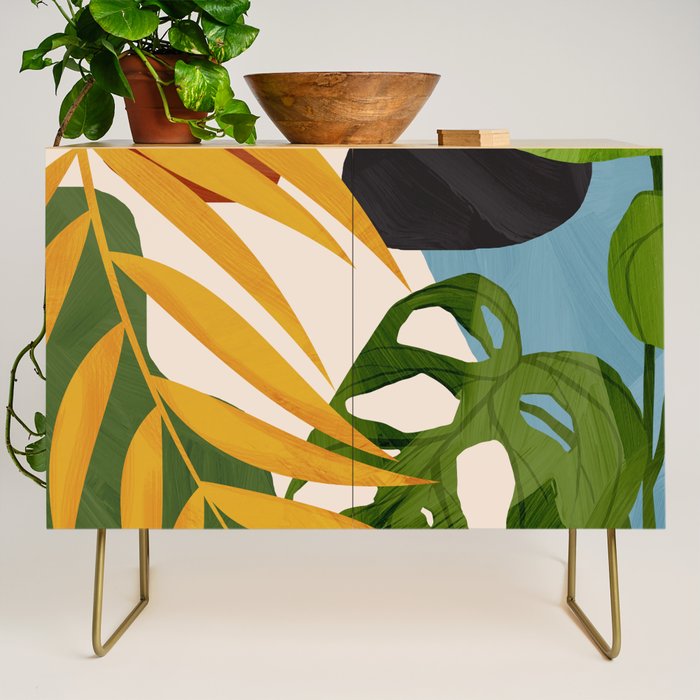 Abstract Tropical Art 2 Credenza Gallery Image 1
