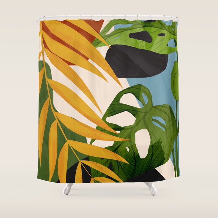 Abstract Tropical Art 2 Shower Curtain Gallery Image 1